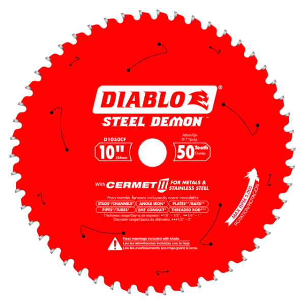 10 in. x 50 Tooth Steel Demon Cermet II Saw Blade for Metals and Stainless Steel