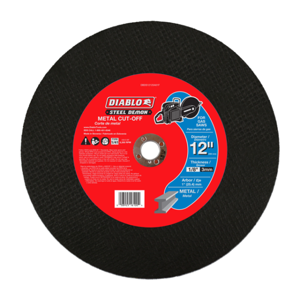 Steel Demon 12 in. Metal High Speed Cut Off Disc 1 in.