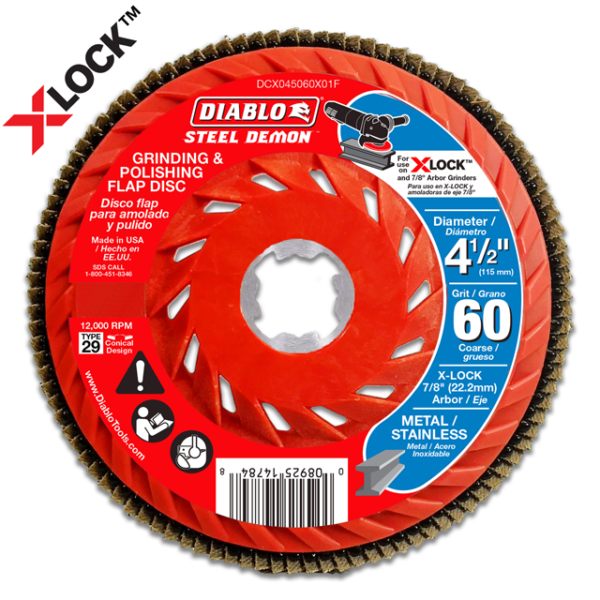 4-1/2 in. 60-Grit Flap Disc for X-Lock and All Grinders Pro Bulk Pack (3-Pack)