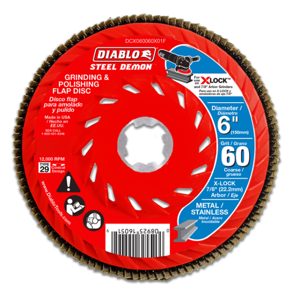 6 in. 60-Grit Flap Disc for X-Lock and All Grinders