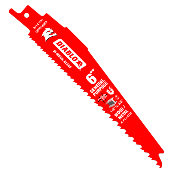 6 in. Bi-Metal Recip Blade for Nail-Embedded Wood, Metal, and Plastic (2-Pack)