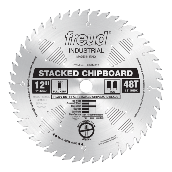 12" Heavy Duty Stacked Chipboard Blade