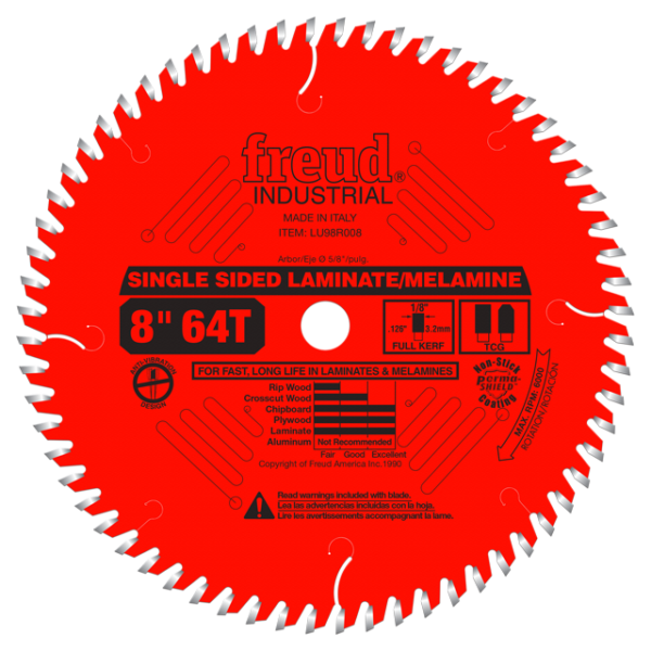 8" Single Sided Laminate/Melamine Blade